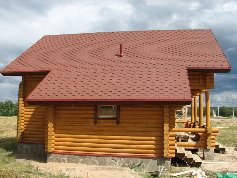 Кровля для бани из мягкой черепицы